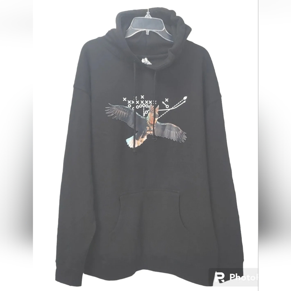 Independent Trading Co Hoodie Sweatshirt Pocket Black Graphic Skater Graphic XL